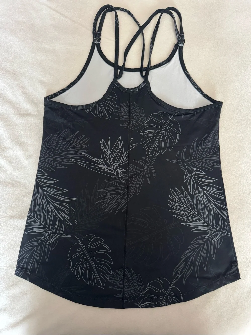 Nike Black & White Tropical-Print Racerback Tank